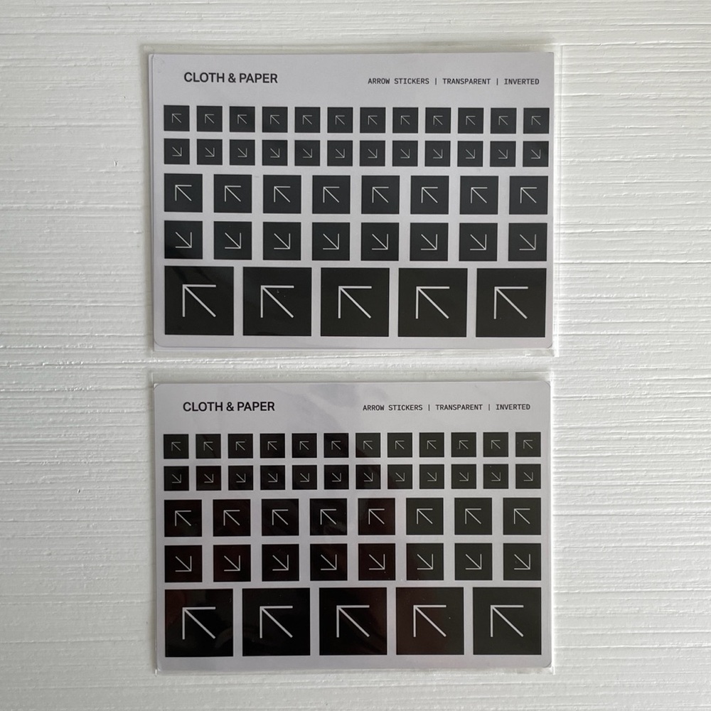 Cloth & Paper Inverted Arrow Stickers Samplers x2